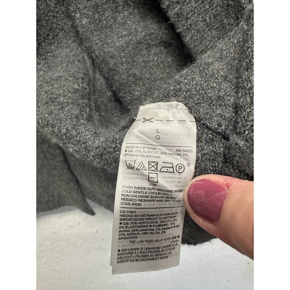 Jacquard Open Front Cardi-Coat Women Charcoal Gray Long Line Boho Aztec L - Picture 4 of 8